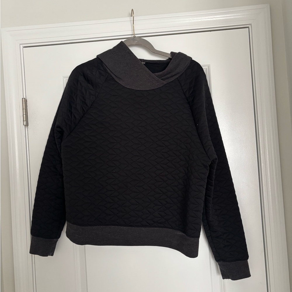 Lucy Black and Gray Quilted Hoodie